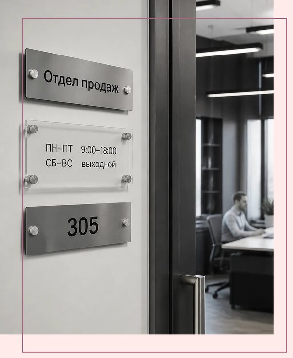 Офисные таблички на дверь в Рославле по цене от 5035 р. | Аванза-Рлв